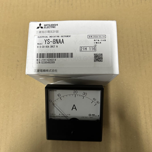 Mitsubishi Electric electrical instrument packaging on a cardboard background